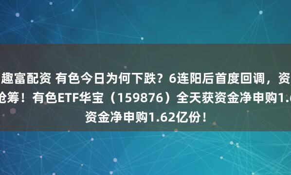 趣富配资 有色今日为何下跌？6连阳后首度回调，资金逢跌抢筹！有色ETF华宝（159876）全天获资金净申购1.62亿份！
