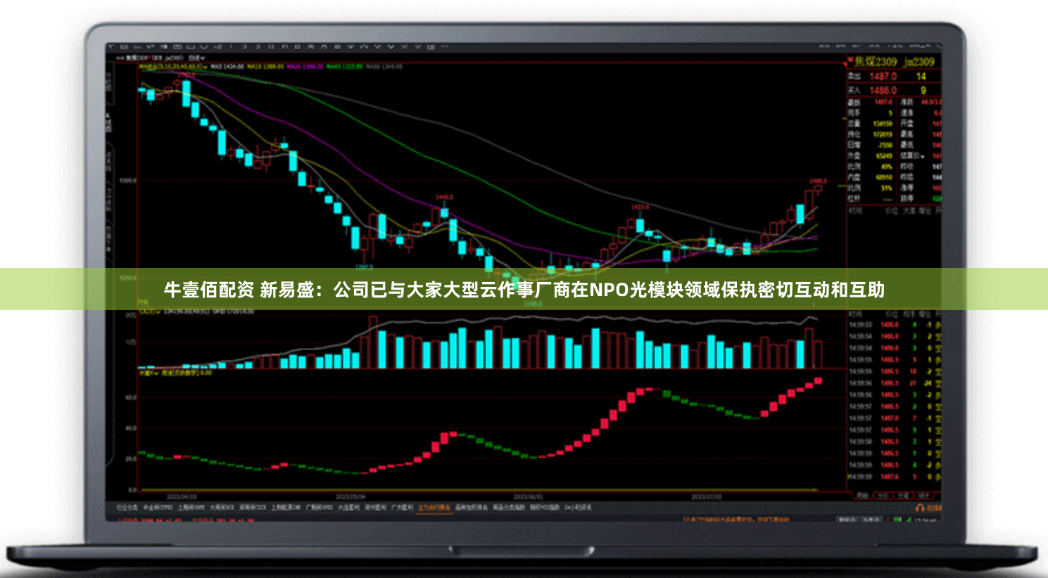 牛壹佰配资 新易盛：公司已与大家大型云作事厂商在NPO光模块领域保执密切互动和互助