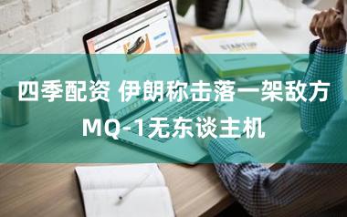 四季配资 伊朗称击落一架敌方MQ-1无东谈主机