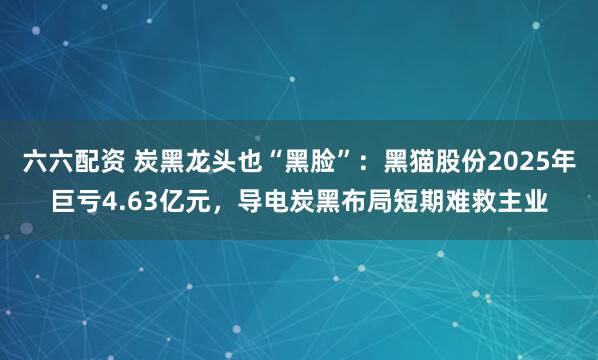 六六配资 炭黑龙头也“黑脸”:黑猫股份2025年巨亏4.63亿元,导电炭黑布局短期难救主业
