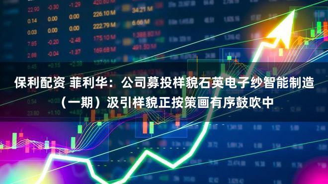 保利配资 菲利华：公司募投样貌石英电子纱智能制造（一期）汲引样貌正按策画有序鼓吹中